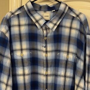 Bundle of 3 ROWM Button Up Shirt Mens 4XT Plaid Long Sleeve Comfort Casual Work